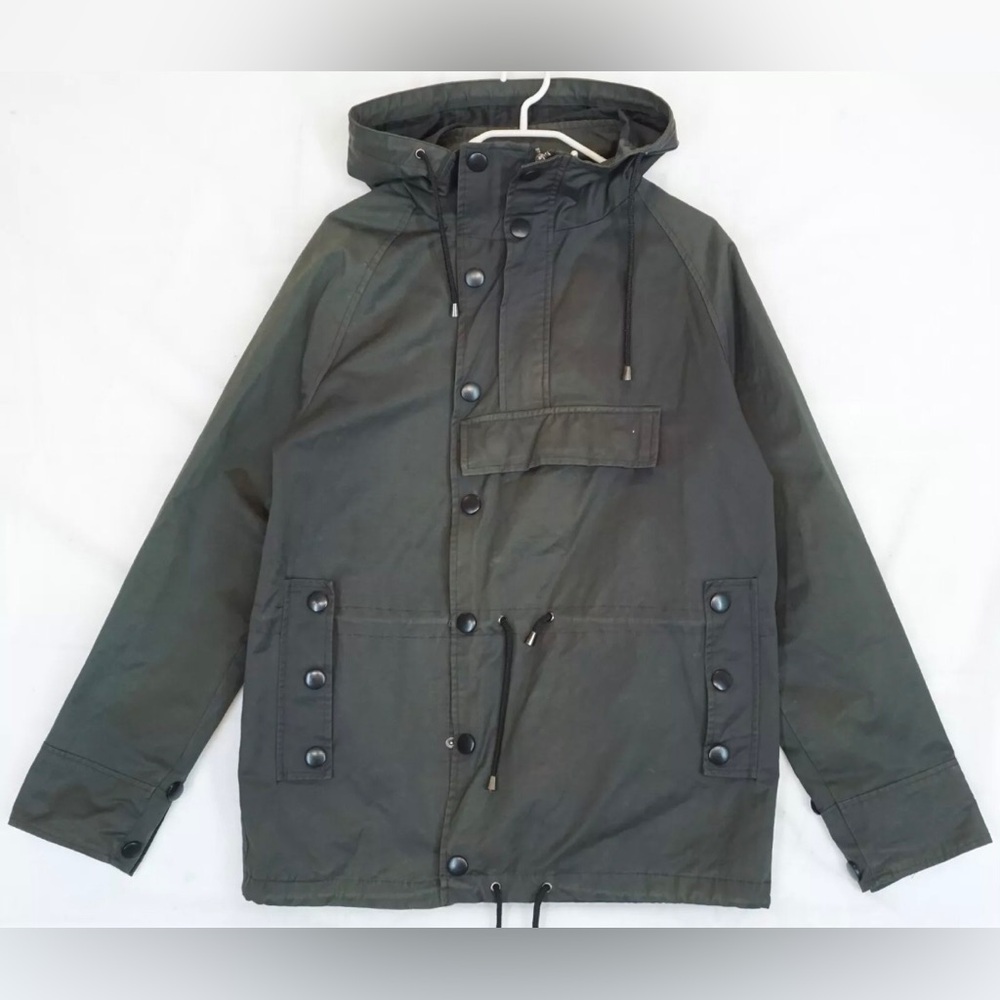 Army of Me Gray Waxed Cotton Military Style Parka Jacket Men's M